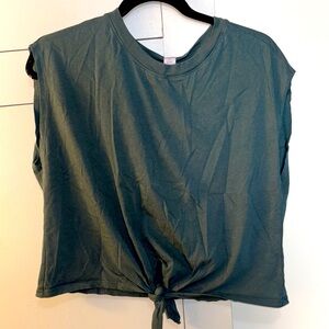 Teal workout crop top